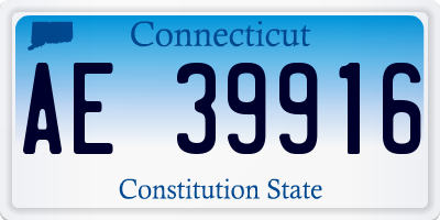 CT license plate AE39916