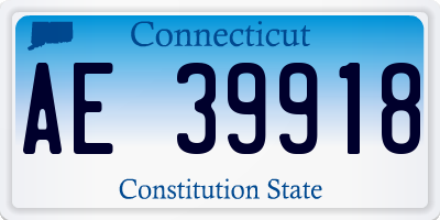 CT license plate AE39918