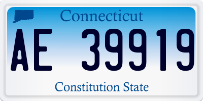 CT license plate AE39919