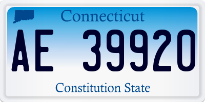 CT license plate AE39920
