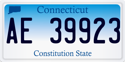 CT license plate AE39923