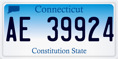 CT license plate AE39924