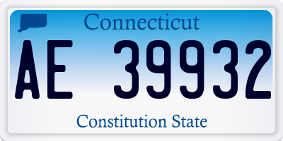 CT license plate AE39932