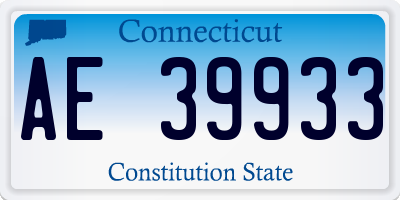 CT license plate AE39933