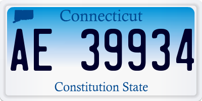 CT license plate AE39934