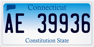 CT license plate AE39936