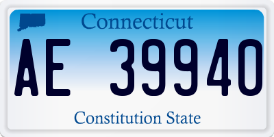 CT license plate AE39940
