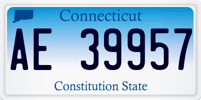 CT license plate AE39957