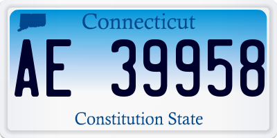 CT license plate AE39958