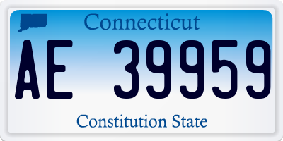 CT license plate AE39959