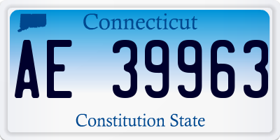 CT license plate AE39963