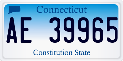 CT license plate AE39965