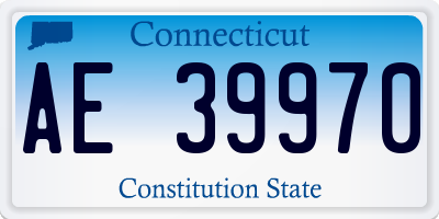 CT license plate AE39970