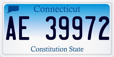 CT license plate AE39972