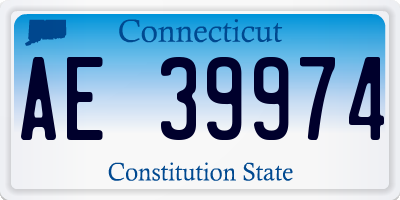 CT license plate AE39974