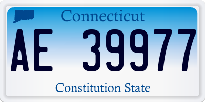 CT license plate AE39977