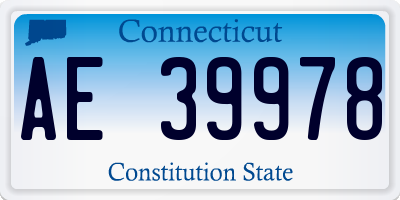 CT license plate AE39978