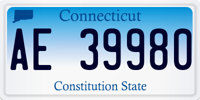 CT license plate AE39980