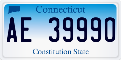 CT license plate AE39990