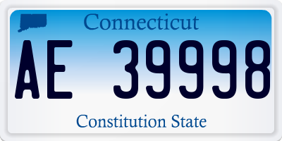 CT license plate AE39998