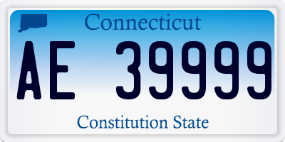CT license plate AE39999