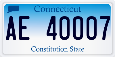 CT license plate AE40007