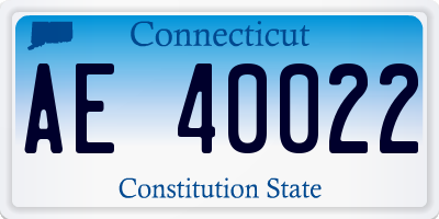 CT license plate AE40022