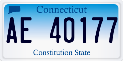 CT license plate AE40177