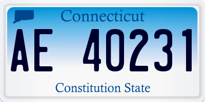 CT license plate AE40231