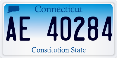 CT license plate AE40284