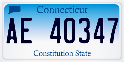CT license plate AE40347