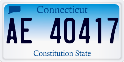 CT license plate AE40417