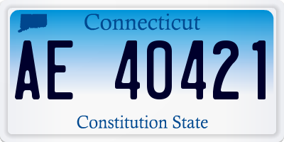CT license plate AE40421