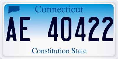 CT license plate AE40422