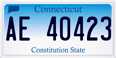 CT license plate AE40423
