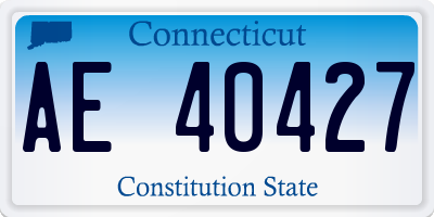 CT license plate AE40427