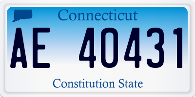 CT license plate AE40431