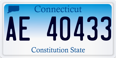 CT license plate AE40433