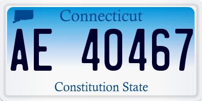 CT license plate AE40467