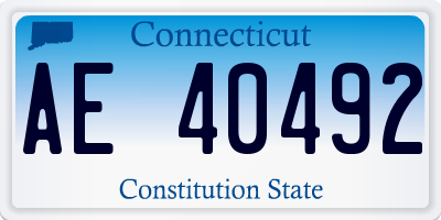 CT license plate AE40492