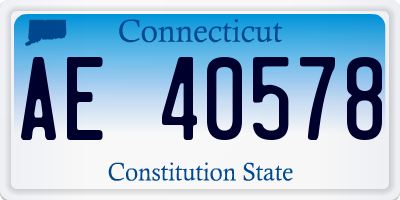 CT license plate AE40578