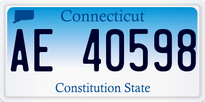 CT license plate AE40598