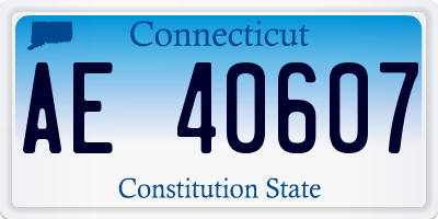 CT license plate AE40607