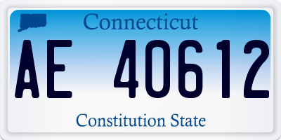 CT license plate AE40612