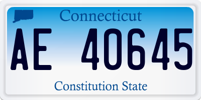 CT license plate AE40645