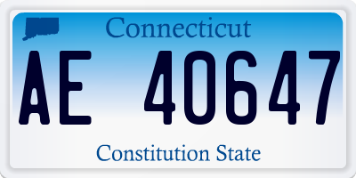 CT license plate AE40647