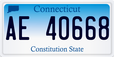 CT license plate AE40668