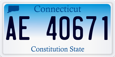 CT license plate AE40671
