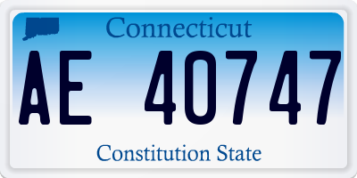 CT license plate AE40747