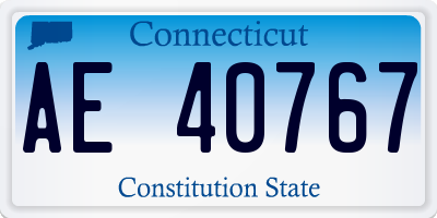 CT license plate AE40767